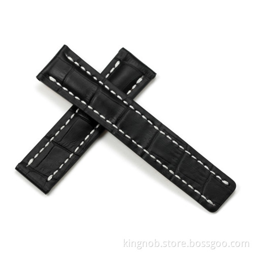 BR-02 Good Quality Handmade Black leather watch with steel buckle